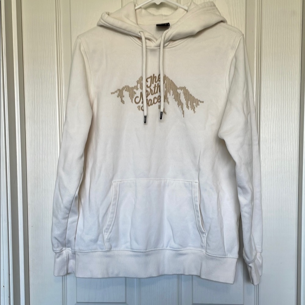 The North Face Cream Hoodie with Logo